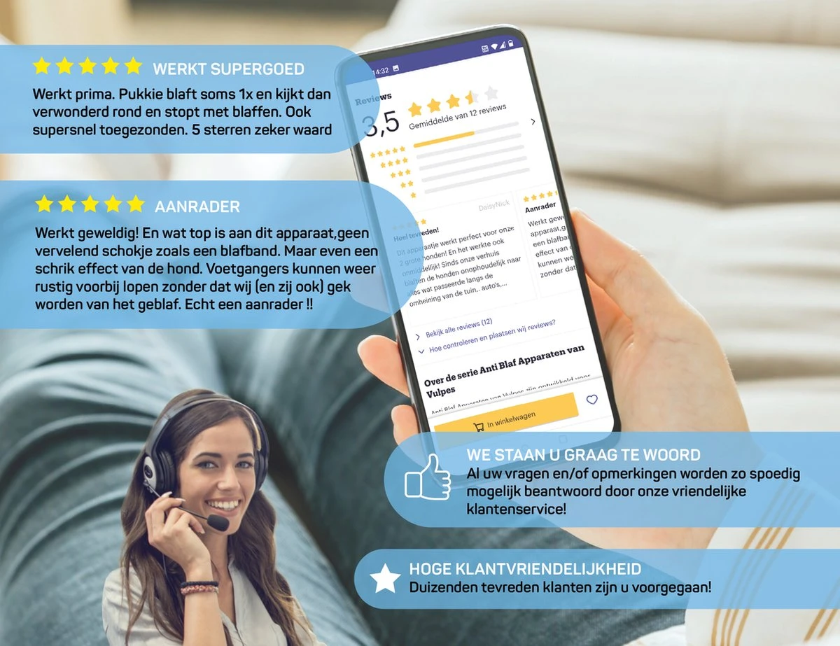 Vulpes Pets® Anti Blaf Apparaat Pro - Anti Blafband Voor Alle Honden - Luxe Hondentrainer - Diervriendelijk & Zonder Schok - Inclusief 9V Batterij - Waterbestendig - Ophangbaar - Instelbare Ultrasone Niveauregeling - 4 Standen 12 Vulpes Pets® Anti Blaf Apparaat Pro - Anti Blafband Voor Alle Honden - Luxe Hondentrainer - Diervriendelijk & Zonder Schok - Inclusief 9V Batterij - Waterbestendig - Ophangbaar - Instelbare Ultrasone Niveauregeling - 4 Standen - Afbeelding 10