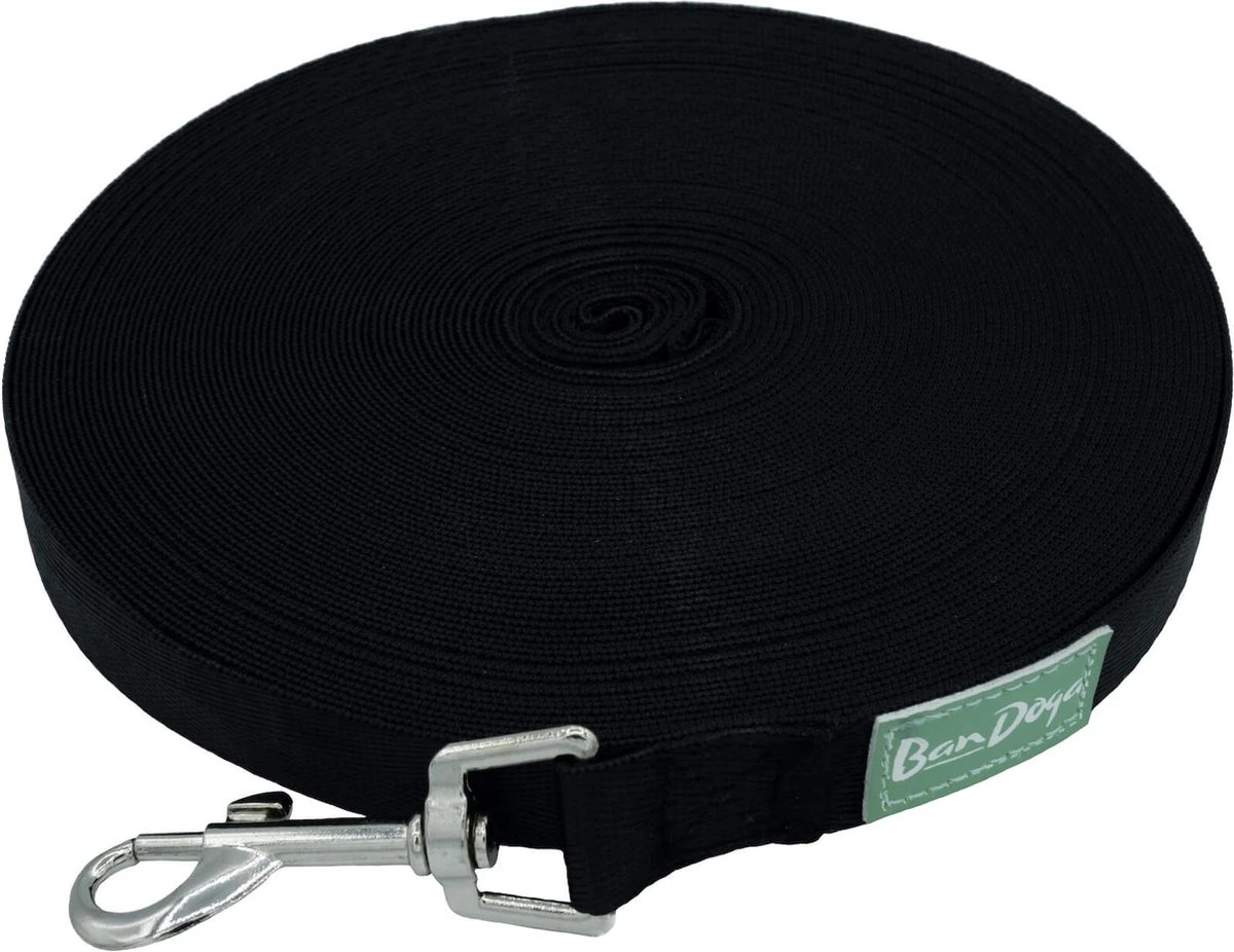 Hondenriem 20 Meter - Lange Lijn - Gerecycled Nylon - Trainingslijn, Speurlijn - 2 Cm Breed - Zwart 3 Hondenriem 20 Meter - Lange Lijn - Gerecycled Nylon - Trainingslijn, Speurlijn - 2 Cm Breed - Zwart