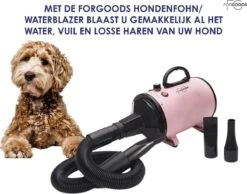Forgoods Professionele Hondenfohn - Waterblazer Voor Honden - Hondenfohn Met 4 Opzetstukken - 2800W Verstelbaar Vermogen - Roze -Dieren Benodigdheden Winkel 1200x942