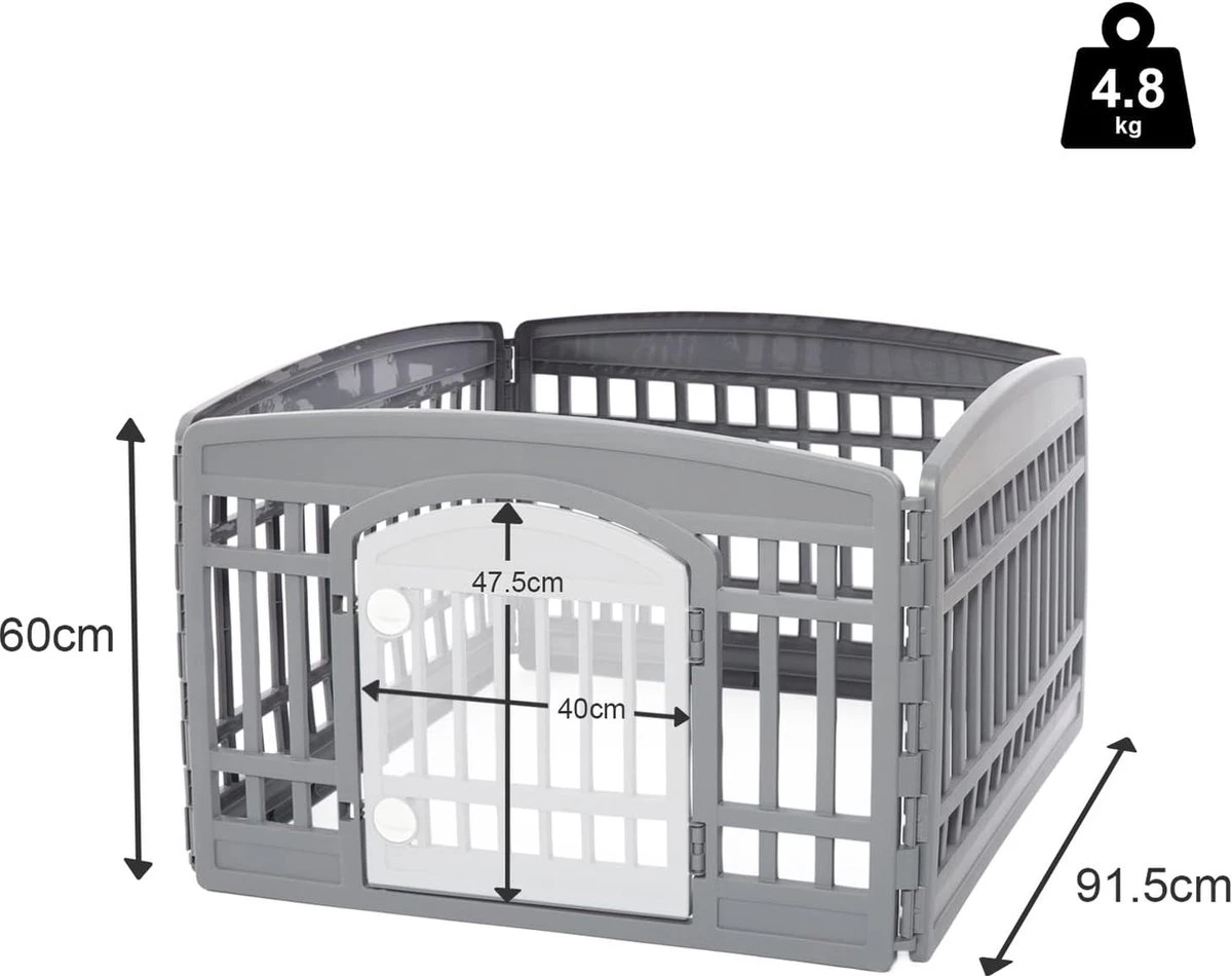 Merkloos Katten- En Hondenren – Binnen En Buiten - Opvouwbaar - Pet Friendly – Foldable – Puppyren 4 Merkloos Katten- En Hondenren – Binnen En Buiten - Opvouwbaar - Pet Friendly – Foldable – Puppyren - Afbeelding 2