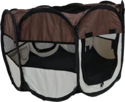 Dailyibed Opvouwbare Puppyren - Bruin - 115x115x58 Cm - Incl. Draagtas - Incl. Voederbak -Dieren Benodigdheden Winkel 1200x983 2