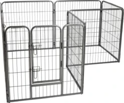 Merkloos Premium Puppyren - 80 Cm Hoog - 640 Cm Omtrek - Hondenren - Hondenhok - Grijs Hamerslag -Dieren Benodigdheden Winkel 1200x994 2