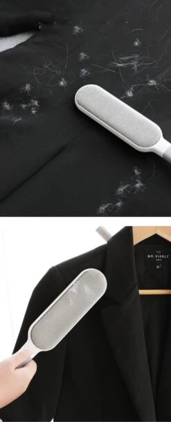 IGOODS - Pet Hair Remover - Hond & Kat Roller Brush - Dubbelzijdig Bont Ontharingsgereedschap Met Zelfreinigende Basis - Reismaatborstel - Voor Kleding - Bank - Tapijt - Autostoel GRIJS -Dieren Benodigdheden Winkel 488x1200