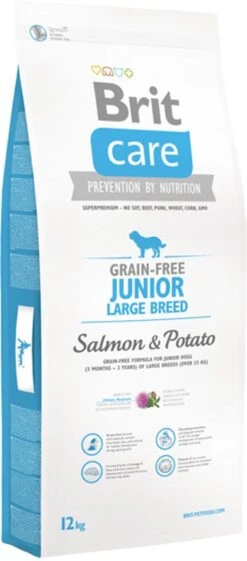 Brit Care Grain Free Junior Large Breed Salmon & Potato 12 Kg - Hond -Dieren Benodigdheden Winkel 528x1200