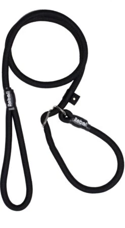 Rebel Petz - Honden Trainingslijn Met Halsband - Taupe, Zwart, Groen & Oranje - Maat Small Of Large - Kleur: Zwart, Maat: Large -Dieren Benodigdheden Winkel 661x1200