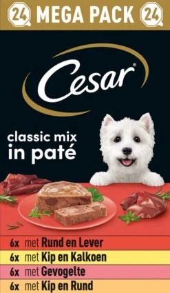 Cesar Classic Mix Paté Hondenvoer Maaltijdkuipjes 24 X 150 G
