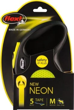 Flexi New Neon Tape - Hondenriem - Geel/Zwart - M - 5 M - (<25 Kg) -Dieren Benodigdheden Winkel 808x1200 1