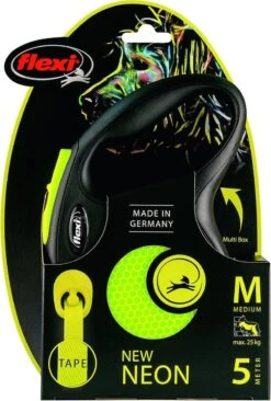 Flexi New Neon Tape - Hondenriem - Geel/Zwart - M - 5 M - (<25 Kg) -Dieren Benodigdheden Winkel 810x1200 3