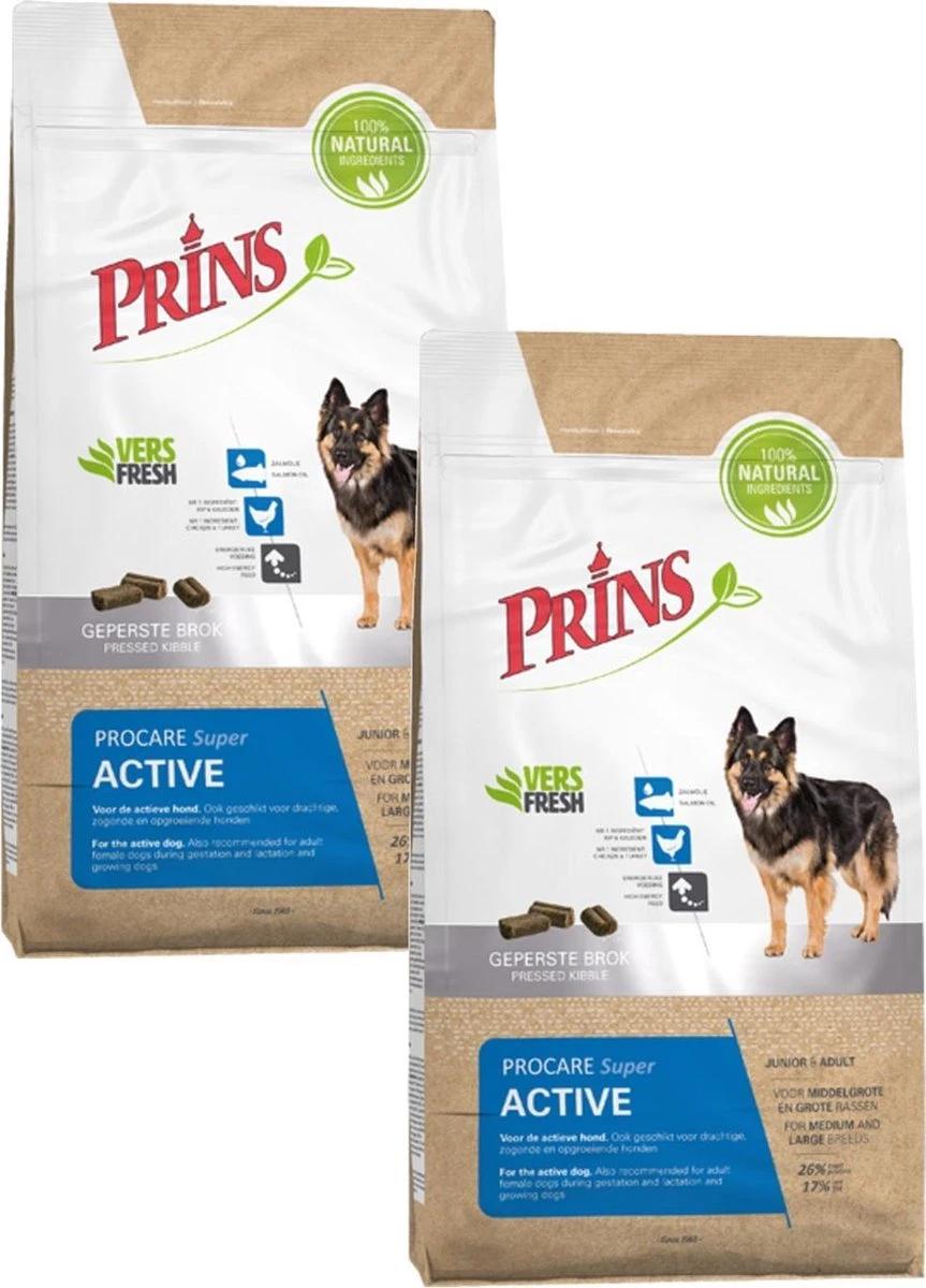 Prins Procare Super Active - Hondenvoer - 2 X 3 Kg 3 Prins Procare Super Active - Hondenvoer - 2 X 3 Kg