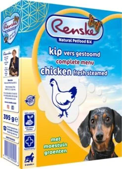 10x Renske Vers Gestoomd Complete Menu Kip - Rijst 395 Gr -Dieren Benodigdheden Winkel 866x1200