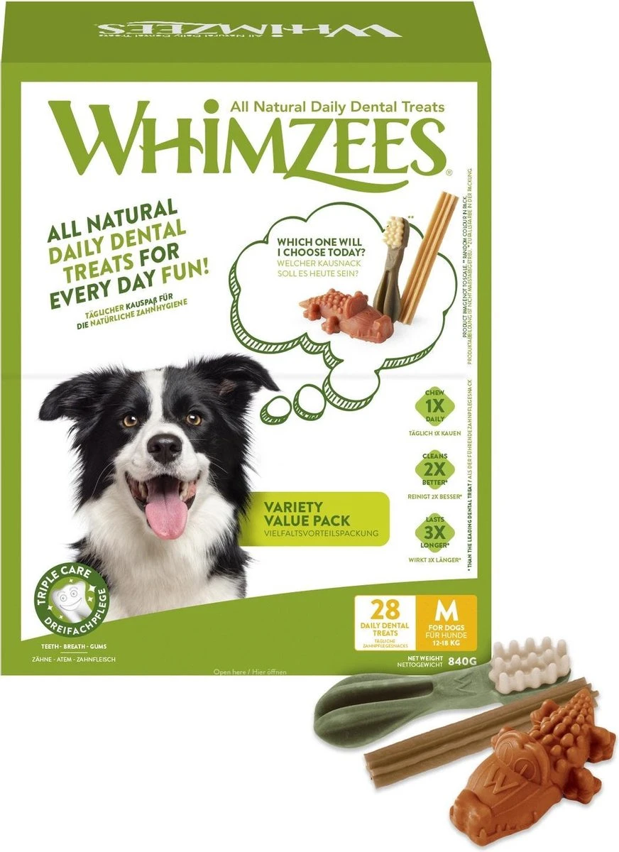 Whimzees Variety Voordeelverpakking Medium 28 Stuks 4 Whimzees Variety Voordeelverpakking Medium 28 Stuks - Afbeelding 2