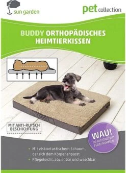 Sun Garden Buddy Orthopedisch Hondenkussen 72x50x8cm Antraciet -Dieren Benodigdheden Winkel 875x1200