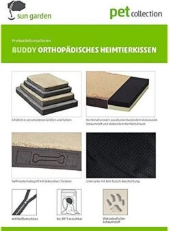 Sun Garden Buddy Orthopedisch Hondenkussen 72x50x8cm Antraciet -Dieren Benodigdheden Winkel 876x1200