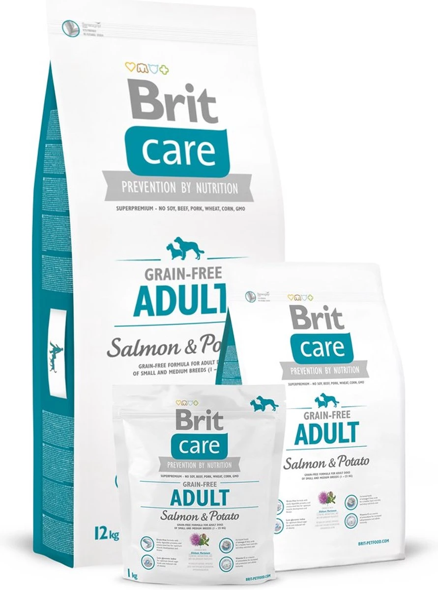 Brit Care Grain Free Adult Salmon & Potato 12 Kg - Hond 3 Brit Care Grain Free Adult Salmon & Potato 12 Kg - Hond
