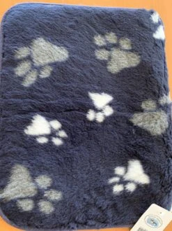Lovely Nights Vetbed/kleed Blue With 2 Color Print Paw Met Bies 100x75 Rechthoek -Dieren Benodigdheden Winkel 899x1200 3
