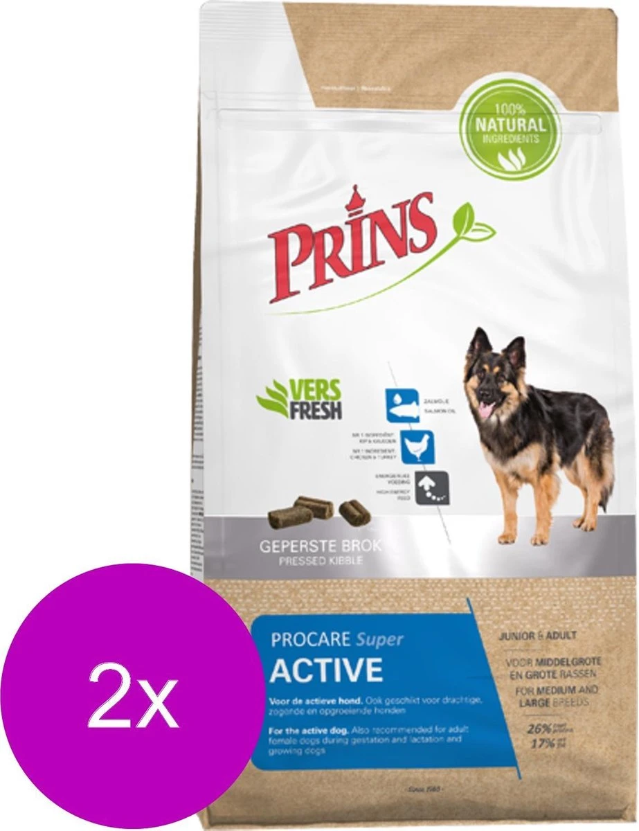 Prins Procare Super Active - Hondenvoer - 2 X 3 Kg 4 Prins Procare Super Active - Hondenvoer - 2 X 3 Kg - Afbeelding 2