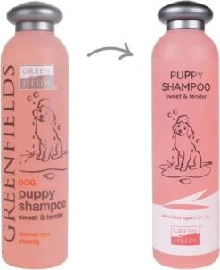 Greenfields - Milde Hondenshampoo Puppy - Zachte Shampoo Met Babypoeder Geur - Inhoud 270 Ml Of 5 Liter - 270 Ml -Dieren Benodigdheden Winkel 978x1200 1